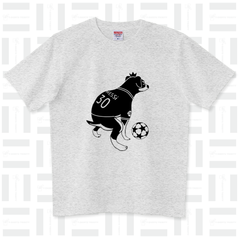 サッカーをがんばる犬(メッシ)