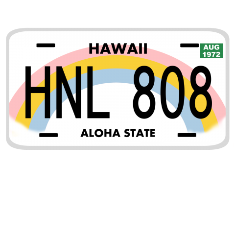 HAWAII LICENCE PLATE