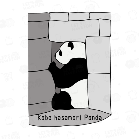 壁はさまりパンダ Kabe hasamari Panda
