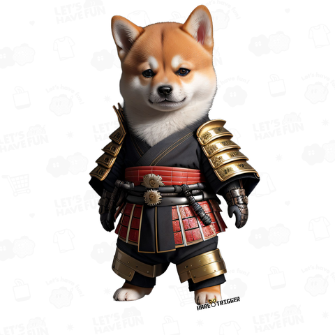 Shiba warrior with white logo