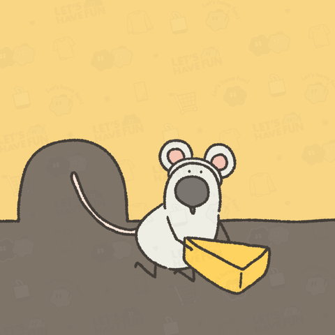 チーズを頂くネズミなトリ(カラー)