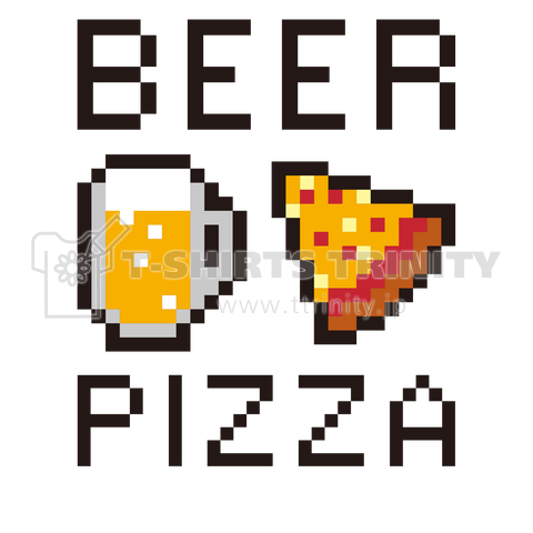 ドット絵 ビールとピザ