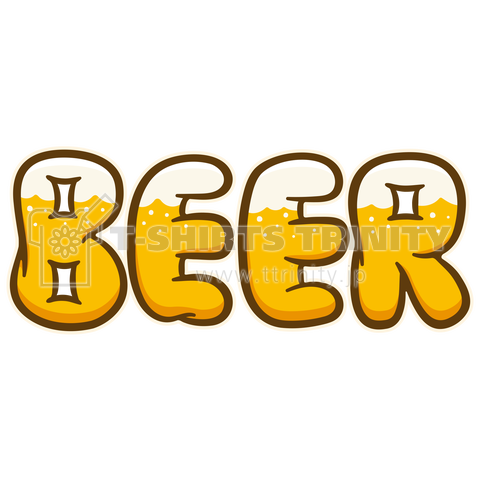 BEER もこもこ書体 バックプリント