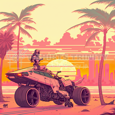 Mecha Vehicle Sunset