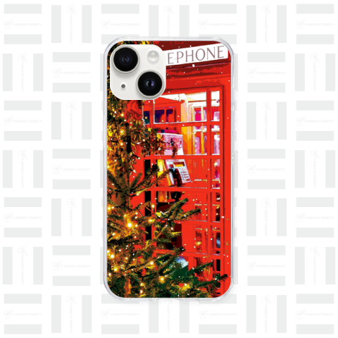 イギリス クリスマスツリーと電話ボックス【作品No.544】