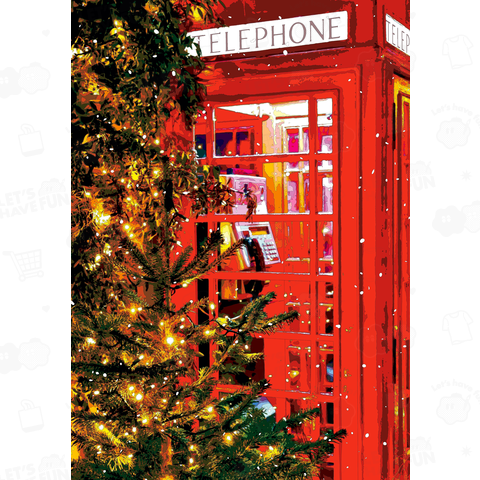 イギリス クリスマスツリーと電話ボックス【作品No.544】