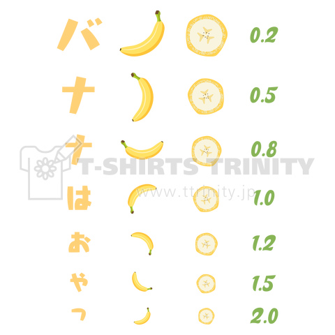 [☆両面] バナナはおやつ【視力検査表パロディ】
