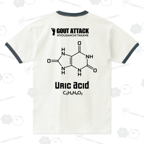 [★バック] 尿酸値 [科学構造式] (文字ブラック)