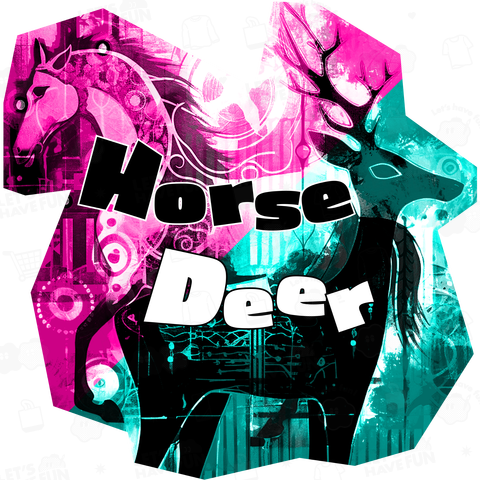 horses and deer