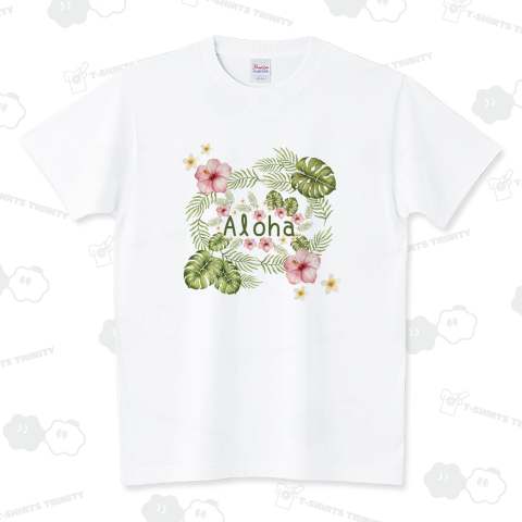 華やかアロハ Aloha ハワイアン スタンダードTシャツ(5.6オンス)