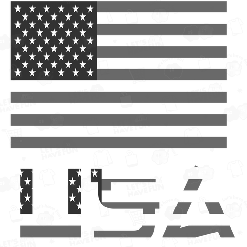 日本人にだけ読めないアメリカ国旗(モノクロ)