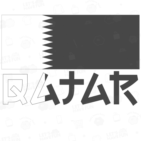 日本人にだけ読めないカタール国旗(モノクロ)
