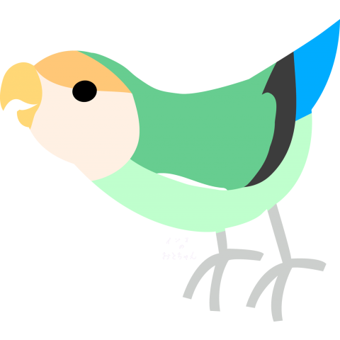 インコのおとちゃんイラストT(ディープカラー)