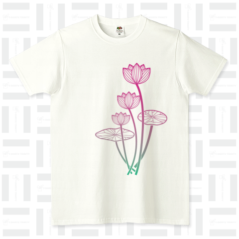 蓮の花-グラデーション2- FRUIT OF THE LOOM Tシャツ(4.8オンス)