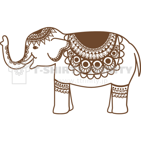 Ethnic Elephant-ブラウン-
