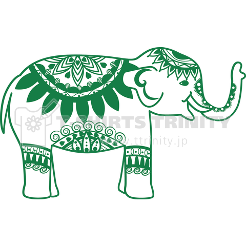 Ethnic Elephant-グリーン-