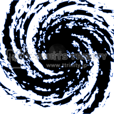 黒猫 - うずまき ブルー《図案位置 拡大縮小 文字入れ等 カスタマイズ可能》