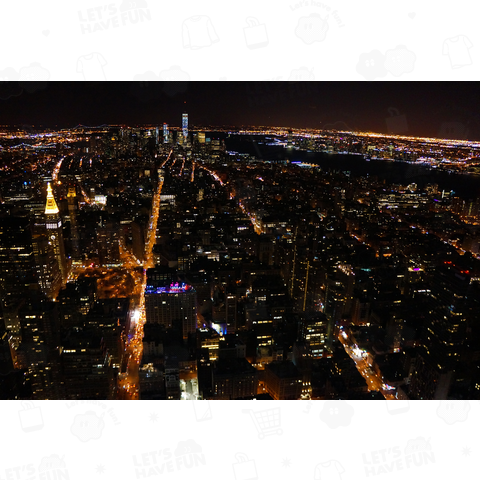 大都会の夜景 N.Y.《図案位置 拡大縮小 文字入れ等 カスタマイズ可能》