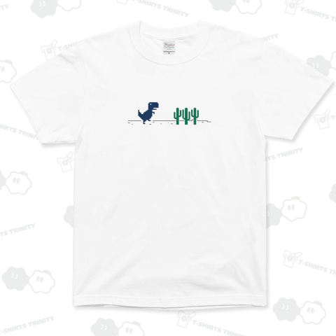 【カラー版～恐竜ゲーム Tシャツ】Google Chrome(クローム) オフラインゲーム