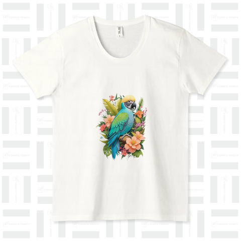 カラフルな羽根の踊り手 - インコデザインTシャツ