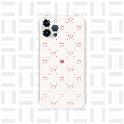 diagonal grid heart スマホケース用