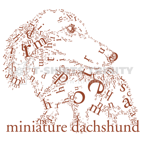 miniature dachshund "Font illustration"