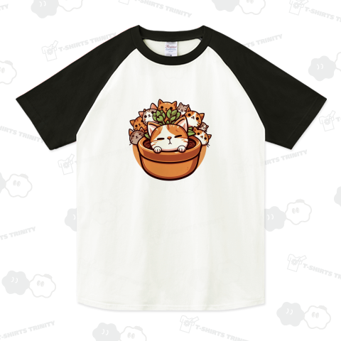 花咲くコトもあるにゃ! ラグランTシャツ(5.6オンス)