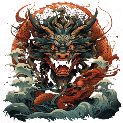 Japanese dragon god 01 バックプリント
