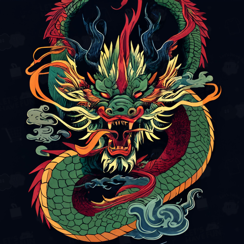 Japanese dragon god 05 バックプリント
