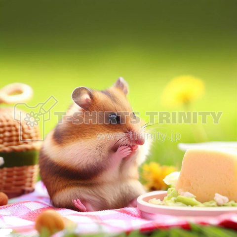 Hamsters enjoying a picnic(ピクニックを楽しむハムスター)