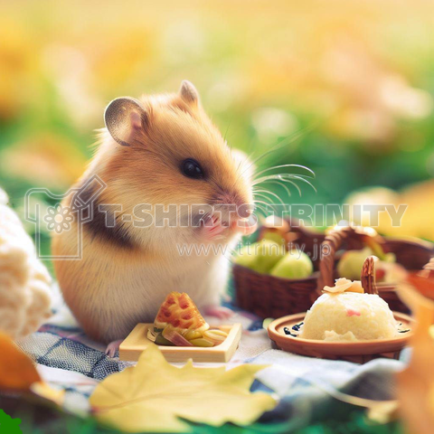 Hamsters enjoying a picnic(ピクニックを楽しむハムスター)