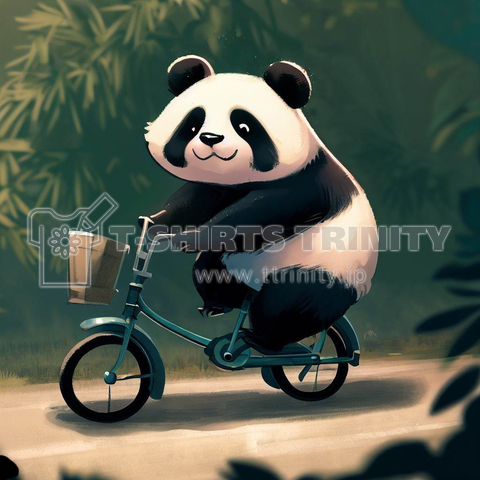 Panda on a bicycle(自転車に乗ったパンダ)