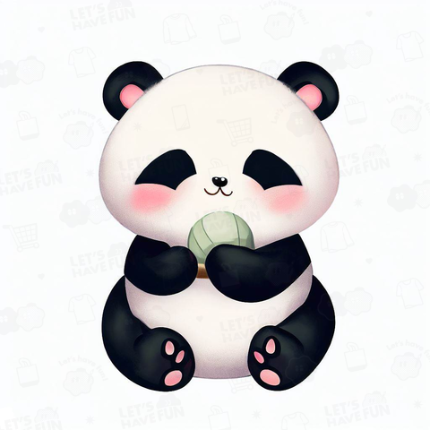 Panda eating ice cream(アイスクリームを食べるパンダ)