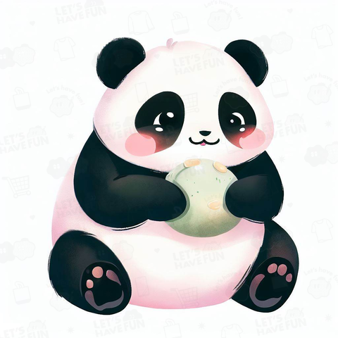 Panda eating ice cream(アイスクリームを食べるパンダ)