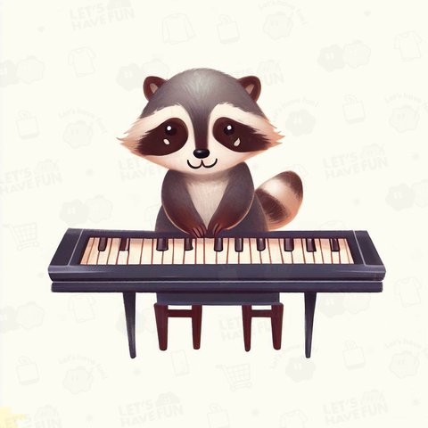 Raccoon playing piano(ピアノを弾くアライグマ)