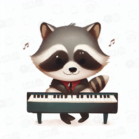 Raccoon playing piano(ピアノを弾くアライグマ)