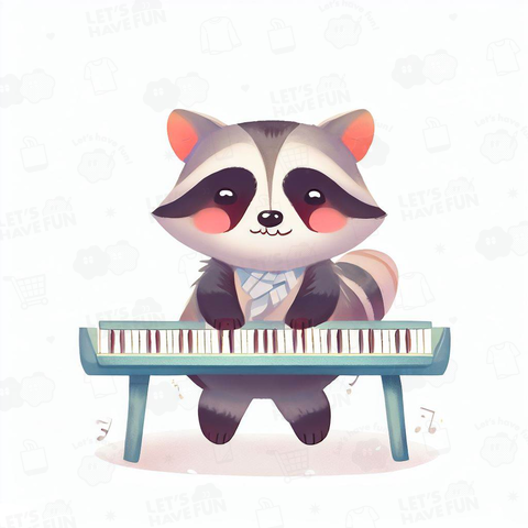 Raccoon playing piano(ピアノを弾くアライグマ)