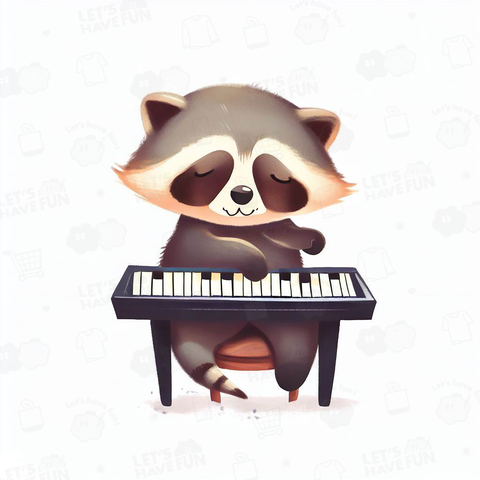 Raccoon playing piano(ピアノを弾くアライグマ)