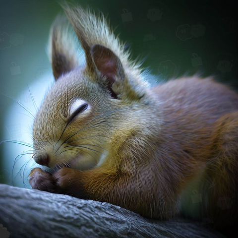 Sleeping squirrels(睡魔に襲われるリス)