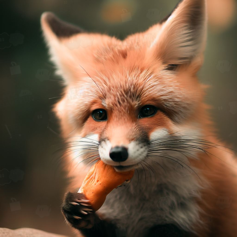 Fox eating sweet potato(サツマイモを食べるキツネ)