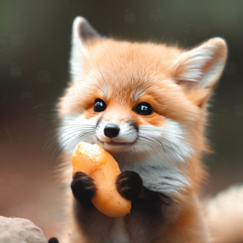 Fox eating sweet potato(サツマイモを食べるキツネ)