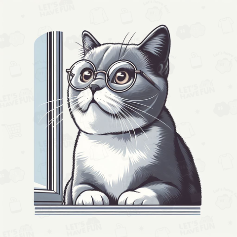 Cat with glasses(眼鏡をかけた猫)