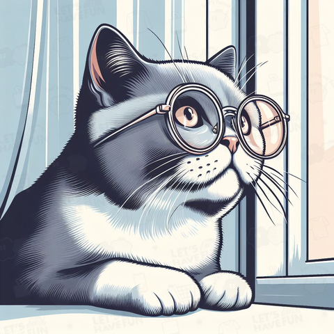 Cat with glasses(眼鏡をかけた猫)