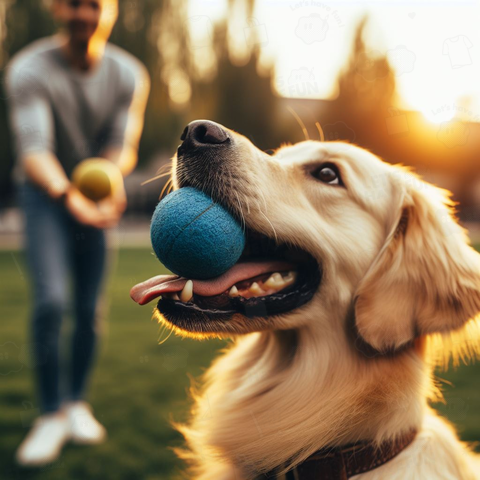 Dog playing with a ball(ボールで遊ぶ犬)