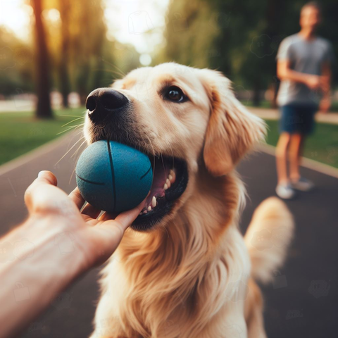 Dog playing with a ball(ボールで遊ぶ犬)