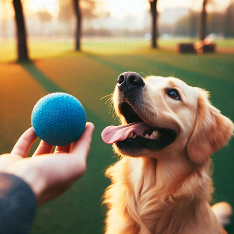 Dog playing with a ball(ボールで遊ぶ犬)