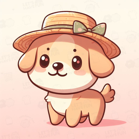 dog in a straw hat(麦わら帽子をかぶった犬)