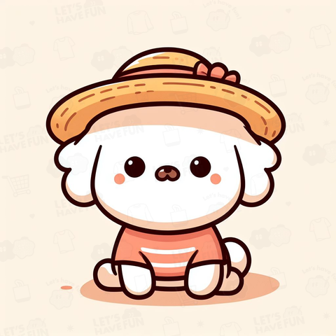 dog in a straw hat(麦わら帽子をかぶった犬)