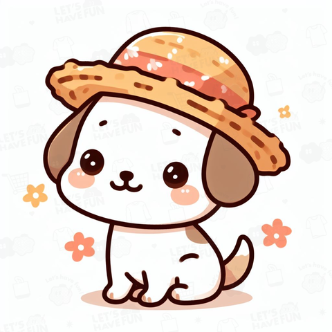 dog in a straw hat(麦わら帽子をかぶった犬)