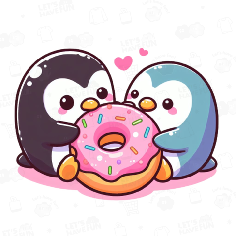 Penguin eating a donut(ドーナツを食べるペンギン)